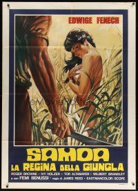 9s274 SAMOA QUEEN OF THE JUNGLE Italian 1p R70s art of sexy Edwige Fenech, found naked in Borneo!