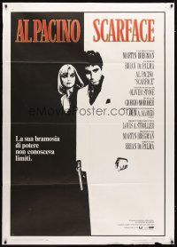 9s275 SCARFACE Italian 1p '84 Al Pacino as Tony Montana, Michelle Pfeiffer, De Palma, Stone