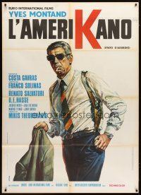 9s287 STATE OF SIEGE Italian 1p '73 Costa-Gavras, great art of Yves Montand by Renato Casaro!