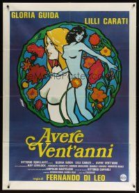 9s294 TO BE TWENTY Italian 1p '78 sexy art of naked Gloria Guida & Lilli Carati by Tino Avelli!