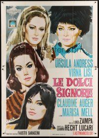 9s010 ANYONE CAN PLAY Italian 2p '68 art of Ursula Andress, Virna Lisi, Auger & Mell by Symeoni!