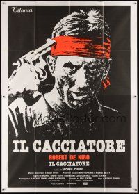 9s038 DEER HUNTER Italian 2p '79 art of Robert De Niro w/gun to his head, Michael Cimino