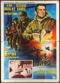 9s052 HEROES OF TELEMARK Italian 2p '66 Kirk Douglas stops Nazis from making atom bomb, different!