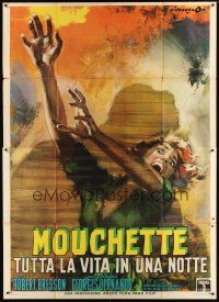 9s079 MOUCHETTE Italian 2p '68 Robert Bresson, art of terrified Nadine Nortier by Angelo Cesselon!