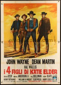 9s105 SONS OF KATIE ELDER Italian 2p '65 different art of John Wayne, Dean Martin & others!