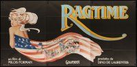 9s002 RAGTIME Italian 3p '82 cool different Trevisi art of sexy girl wrapped in American flag!
