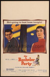 9s335 BACHELOR PARTY WC '57 Don Murray's gonna bust loose tonight with Carolyn Jones, Chayefsky