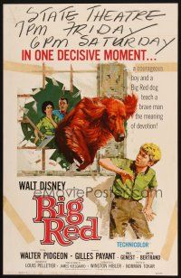 9s350 BIG RED WC '62 Disney, Walter Pigeon, artwork of Irish Setter dog jumping through window!