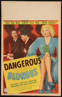 9s381 DANGEROUS BLONDES WC '43 super sexy Evelyn Keyes will kill you with laughs!