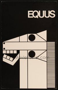 9s400 EQUUS stage play WC '74 really cool geometric art of horse's head by Gilbert Lesser!