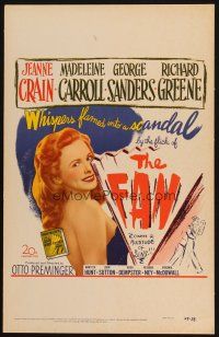 9s403 FAN WC '49 full-length art of sexy Jeanne Crain, directed by Otto Preminger!