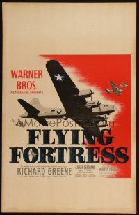 9s413 FLYING FORTRESS WC '42 Richard Greene, Carla Lehmann, cool World War II B-17 bomber plane!