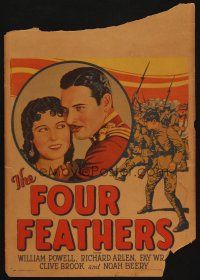 9s418 FOUR FEATHERS WC '29 cool artwork litho of William Powell, Richard Arlen & pretty Fay Wray!