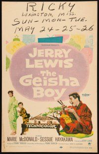 9s425 GEISHA BOY WC '58 screwy Jerry Lewis visits Japan, cool paper lantern art!