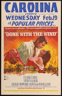 9s433 GONE WITH THE WIND WC R68 art of Clark Gable holding Vivien Leigh by Howard Terpning!