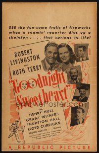9s434 GOODNIGHT SWEETHEART WC '44 newspaper reporter Robert Livingston loves Ruth Terry!
