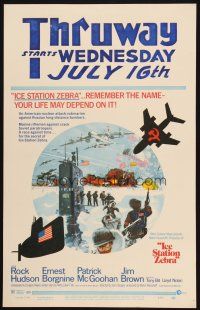 9s467 ICE STATION ZEBRA WC '69 Rock Hudson, Jim Brown, Ernest Borgnine, art by Bob McCall!