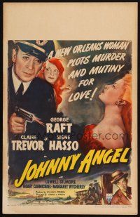 9s484 JOHNNY ANGEL WC '45 George Raft & sexy French Claire Trevor in New Orleans!