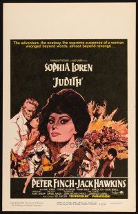 9s487 JUDITH WC '66 Daniel Mann directed, artwork of sexiest Sophia Loren & Peter Finch!