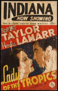 9s496 LADY OF THE TROPICS WC '39 glamorous art of Hedy Lamarr, Robert Taylor