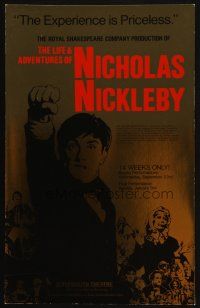 9s504 LIFE & ADVENTURES OF NICHOLAS NICKLEBY stage play WC '81 printed on gold foil!