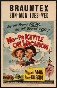 9s515 MA & PA KETTLE ON VACATION WC '53 wacky hillbillies Marjorie Main & Percy Kilbride!
