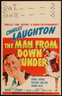 9s516 MAN FROM DOWN UNDER WC '43 Charles Laughton returns to Australia with boy & girl orphans!