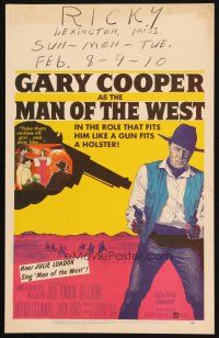 9s518 MAN OF THE WEST WC '58 Gary Cooper in the role that fits him like a gun fits a holster!