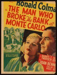 9s519 MAN WHO BROKE THE BANK AT MONTE CARLO WC '35 Ronald Colman, Joan Bennett, gambling image!