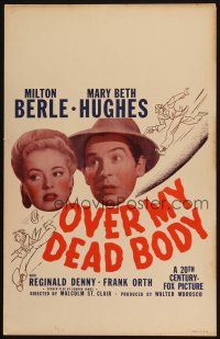 9s545 OVER MY DEAD BODY WC '42 Milton Berle's best friend is murder & sexy Mary Beth Hughes!