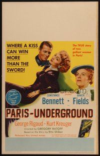 9s550 PARIS-UNDERGROUND WC '45 Constance Bennett, Gracie Fields, a kiss wins more than the sword!