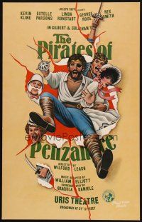 9s555 PIRATES OF PENZANCE stage play WC '81 cool Paul Davis art of Kevin Kline & Linda Ronstadt!