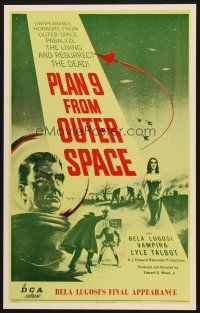 9s556 PLAN 9 FROM OUTER SPACE Benton REPRO WC '90s directed by Ed Wood, arguably worst movie ever!