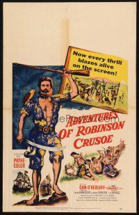 9s577 ROBINSON CRUSOE WC '54 Luis Bunuel, art of castaway Dan O'Herlihy!
