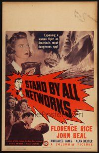9s594 STAND BY ALL NETWORKS WC '42 Florence Rice exposes a famous female flyer as a Nazi spy!