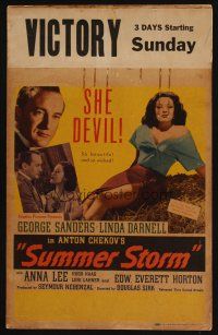 9s597 SUMMER STORM WC '44 Douglas Sirk does Chekhov, she devil Linda Darnell & George Sanders!