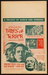9s602 TALES OF TERROR Benton WC '62 great images of Peter Lorre, Vincent Price & Basil Rathbone!