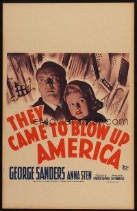 9s610 THEY CAME TO BLOW UP AMERICA WC '43 George Sanders, Anna Sten, World War II Home Front!