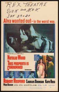 9s613 THIS PROPERTY IS CONDEMNED WC '66 close up of sexy Natalie Wood & Robert Redford in bed!