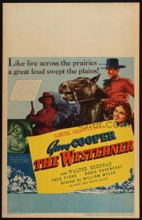9s633 WESTERNER WC '40 Gary Cooper, Walter Brennan, a great feud swept the plains like fire!