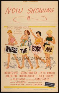 9s636 WHERE THE BOYS ARE WC '61 sexy Connie Francis, Dolores Hart, Yvette Mimieux & Prentiss!