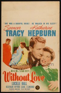 9s639 WITHOUT LOVE WC '45 great romantic close up of Spencer Tracy & Katharine Hepburn!
