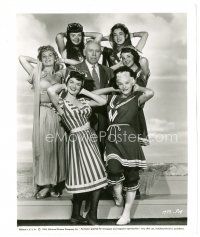9t057 ABBOTT & COSTELLO MEET THE KEYSTONE KOPS candid 8x10 still '55 Mack Sennett & 6 sexy ladies!