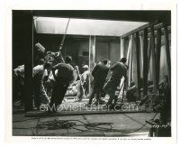 9t078 AWAY ALL BOATS candid 8x10 still '56 camera crew reproduces effect of a listing ship!