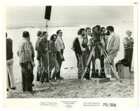 9t079 BABY MAKER candid 8x10 still '70 great image of camera & crew filming on the beach!