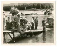 9t084 BEND OF THE RIVER candid 8x10 still '52 crew sets up a scene on the Columbia River!