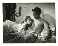 9t382 BREAKFAST AT TIFFANY'S TV 8x10.25 still R78 sexy Audrey Hepburn in bed with George Peppard!
