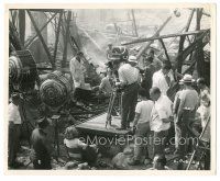 9t101 CORNERED candid 8x10 still '46 crew watches camera film Dick Powell on burned building set!