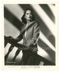 9t462 DARK WATERS 8x10 still '44 close up of Merle Oberon wearing cool outfit on stairs!