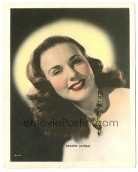 9t465 DEANNA DURBIN deluxe color 8x10 still '30s wonderful smiling portrait in the spotlight!